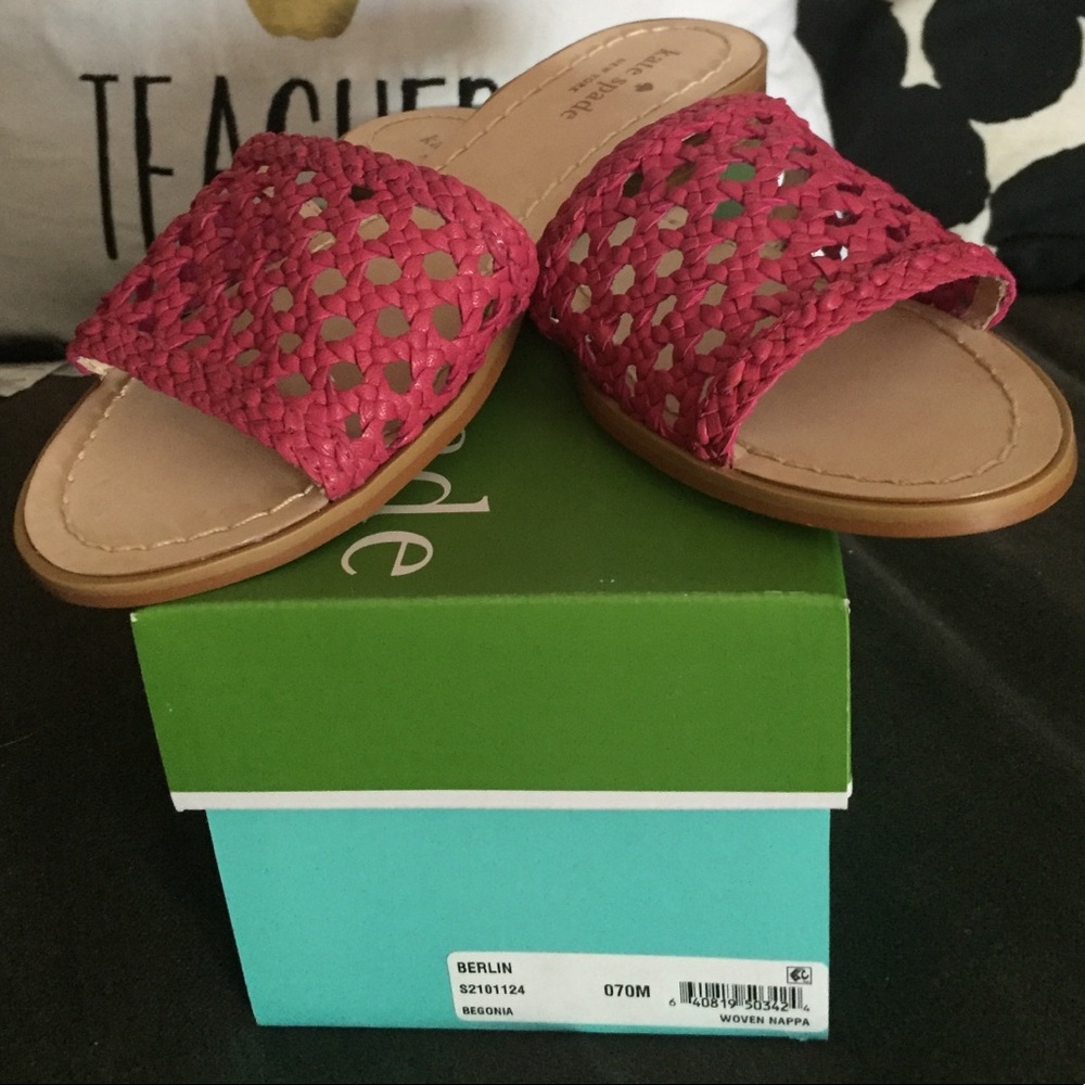 Kate Spade NWT Berlin Woven Sandals in Begonia 7M - HOST PICK! 🏆 - Picture 5 of 7